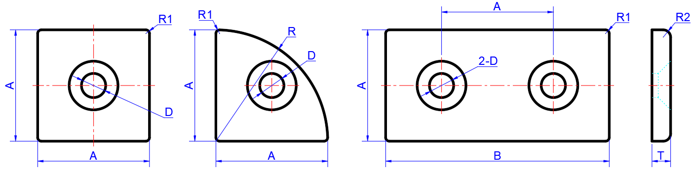Aluminum End Caps Square Dimensions