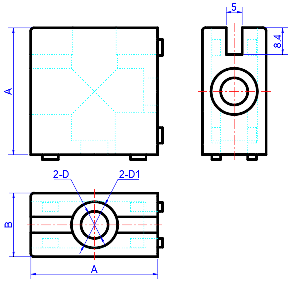 Upper Door Slider Block dimension diagram
