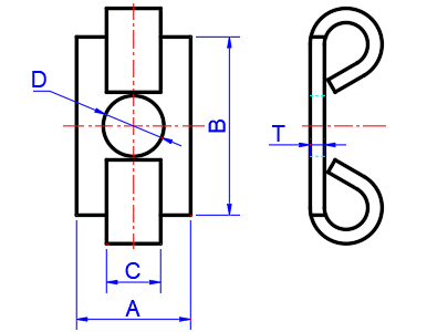 Elastic End Connectors Dimension Reference