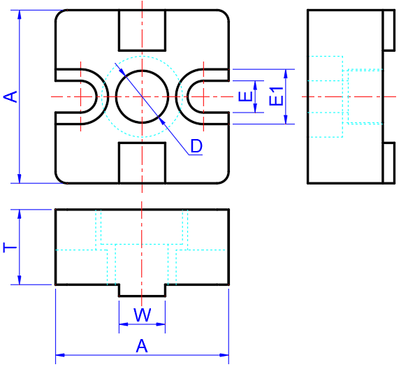 End Plate Connectors Dimension Reference