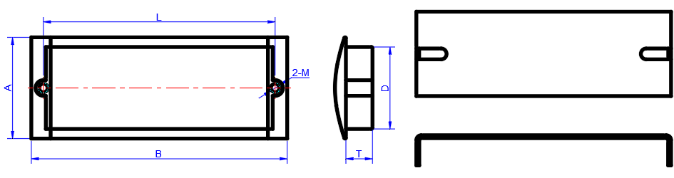 Flush Pull Handle XAKJ01 dimension diagram