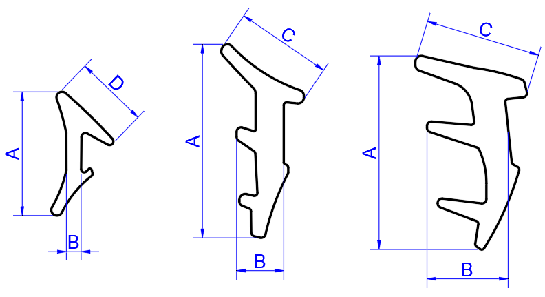 Panel Rubber Seal Strips Dimensions