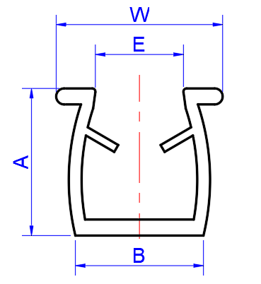U-Shaped Cover Strips Dimensions
