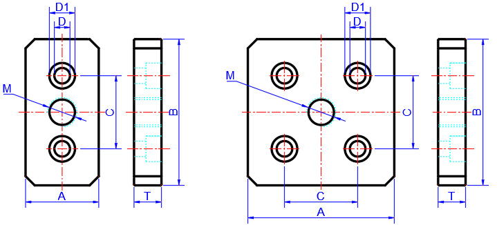 Square / Rectangular Base Plate Dimension Reference