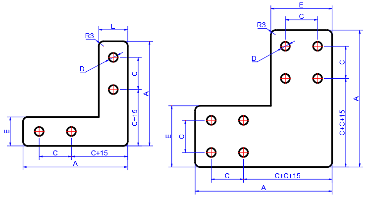 Shape L Dimension Reference